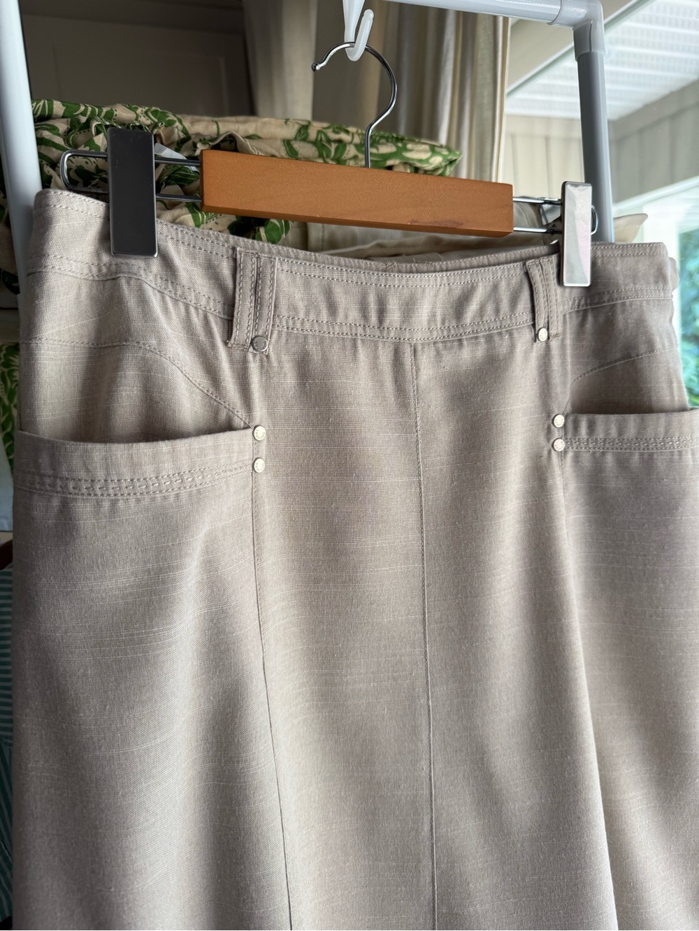 Women's Cream Maxi Skirt - Lightweight A-Line - Picture 4 of 6